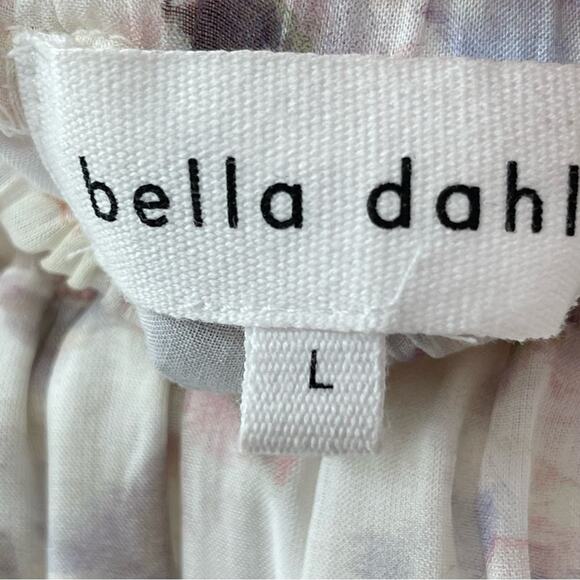 Bella Dahl Sleeveless Smocked Waist Dusty Floral Pastel Midi Dress Size Large - Picture 14 of 16